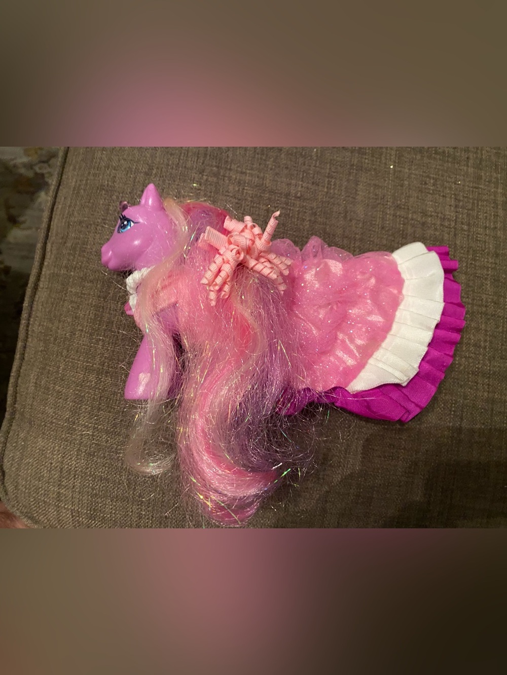 My Little Pony Pink Glitter Mare with Curled Ribbon Hairpiece